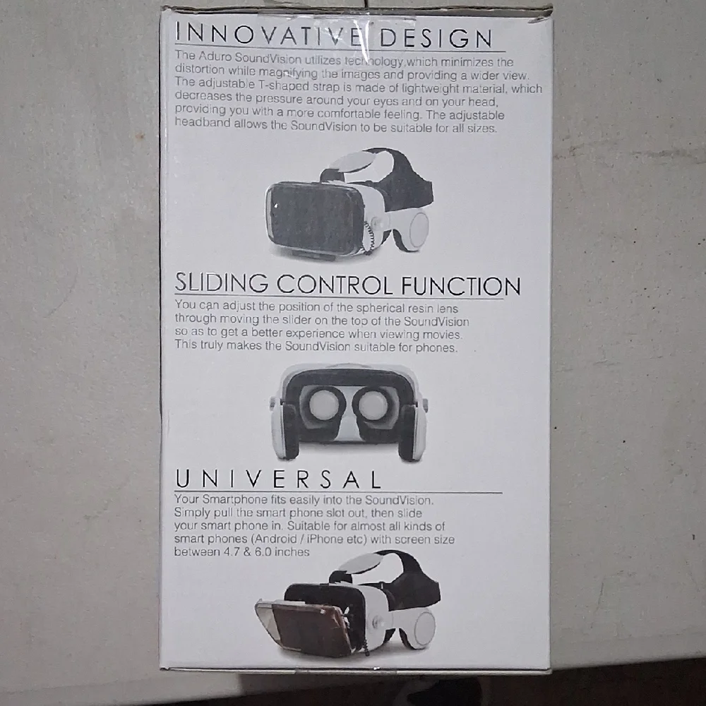 ADuro SoundVision White VR Glasses with Stereo Headset